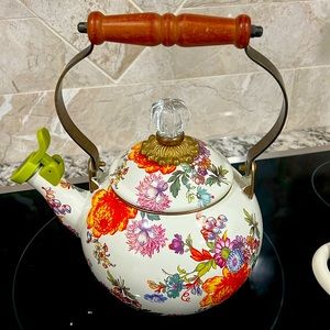 McKenzie Childs, whistling teapot Flower market